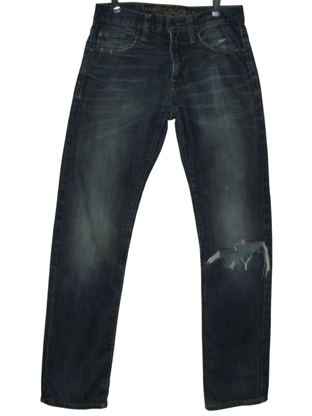 American Eagle Mens 28 X 32 Slim Straight Distressed Blue Jeans #3015